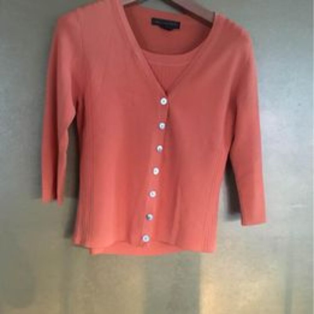 Linda Matthew Women’s large Rayon/Naylon Tank/ 3/4 Sleve  orange